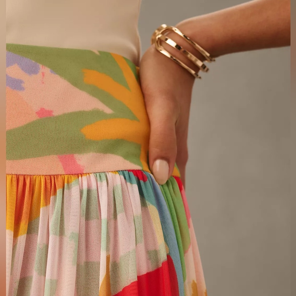 Farm Rio x Anthropologie Drop-Waist Printed Skirt - Picture 4 of 7